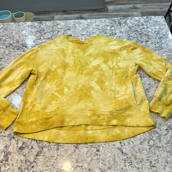 All in motion | Tie Dye Sweatshirt w/ Pockets & Thumbholes in Yellow Size XXL - Picture 5 of 10